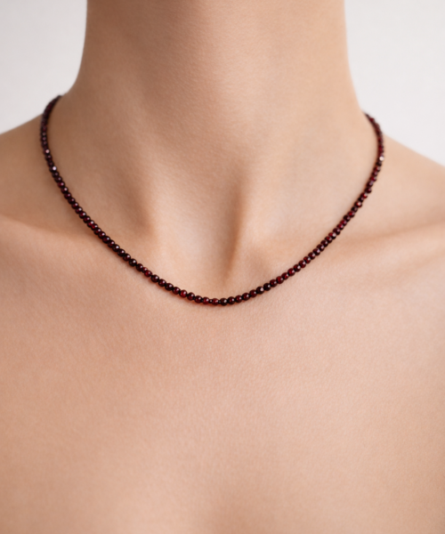 GarnetLal — Faset Kesim Doğal Granat Kolye