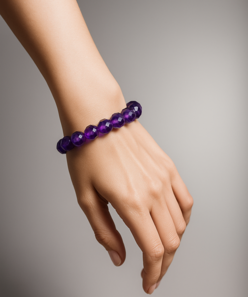 AmethystFacet — 8 mm Faset Kesim Doğal Ametist Bileklik