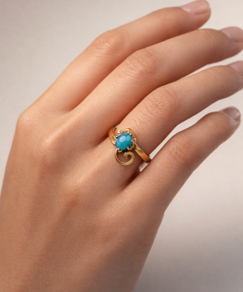 AzureLoop — Turkuaz Taşlı Zarif Yüzük