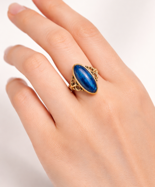 DeepLine — Lapis Lazuli Taşlı Oval Yüzük